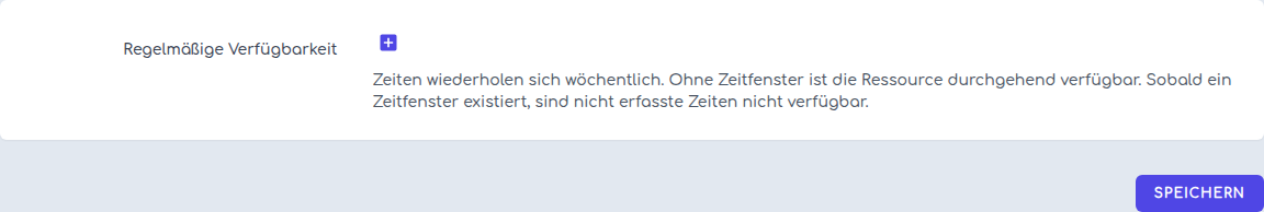 Nach dem Entfernen aller Zeilen gilt wieder durchgehende Verfügbarkeit