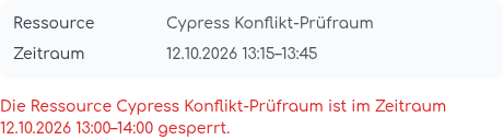 Unmittelbare Meldung für einen gesperrten Zeitraum